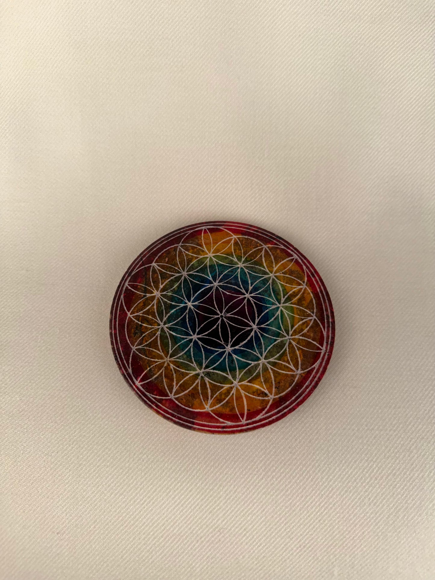 Soapstone Flower of Life Incense Holder