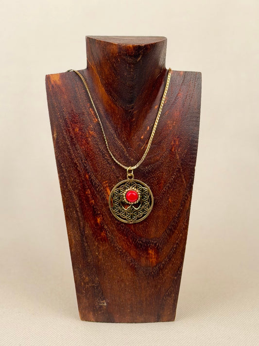 Gold Mandala Pendant Necklace