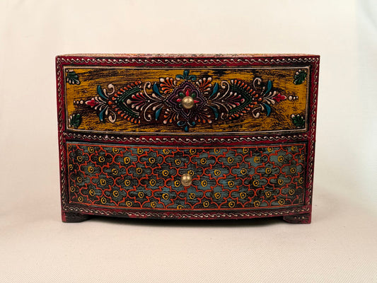 Hand-Painted Wooden Jewellery Chest