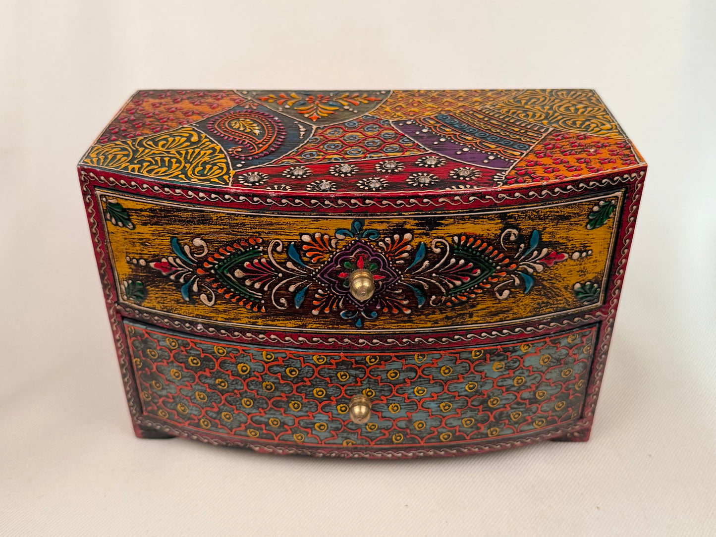 Hand-Painted Wooden Jewellery Chest
