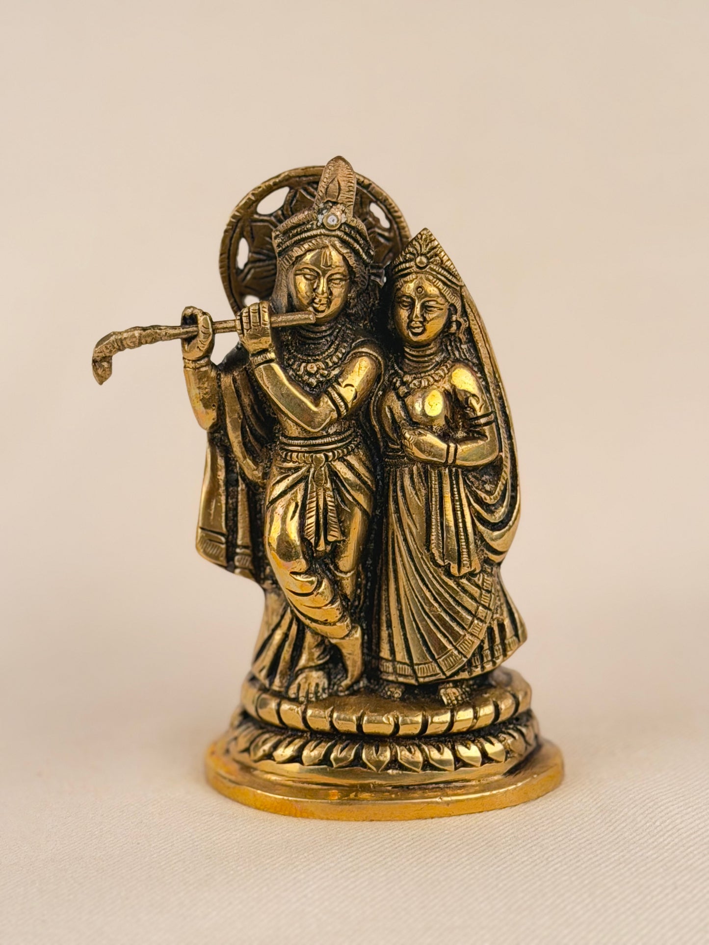 Metal Statue of Radha & Krishna