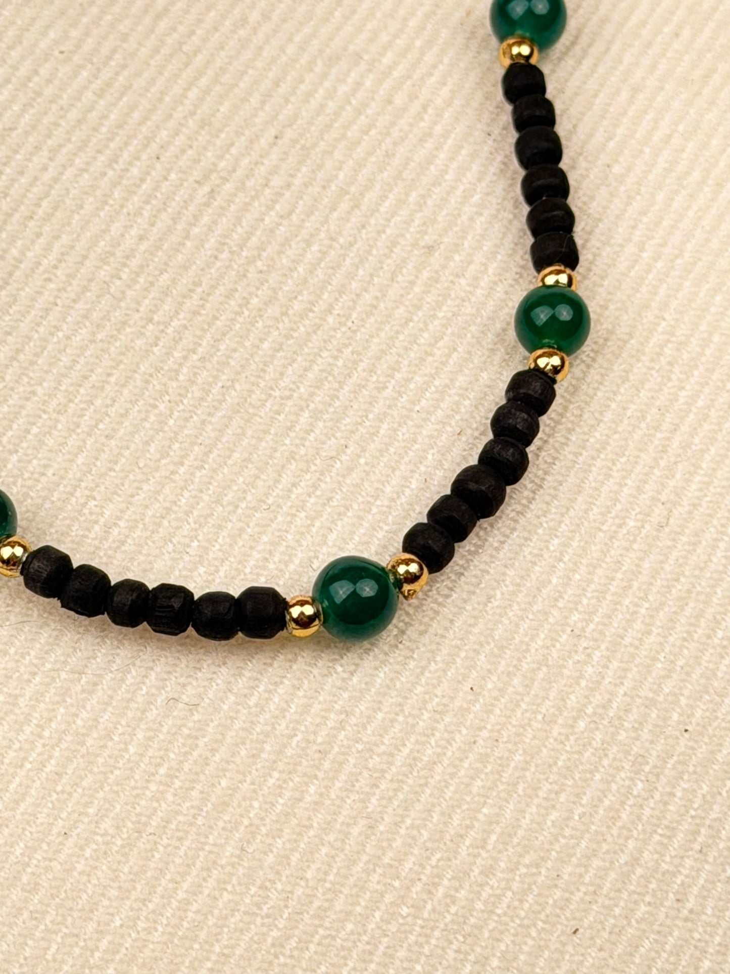 Black Tulasi Necklace with Coloured Beads