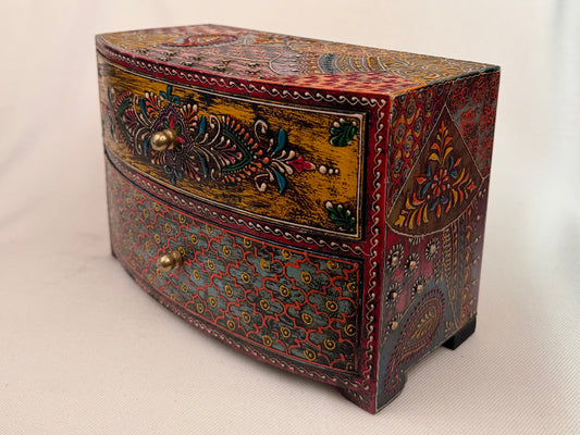 Hand-Painted Wooden Jewellery Chest