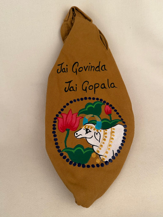 Hand Painted Japa Bead Bag