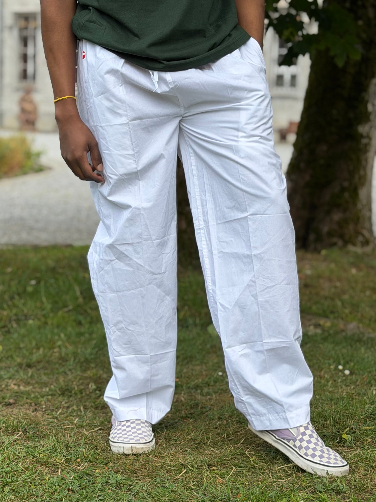 Men's White Flowy Pants