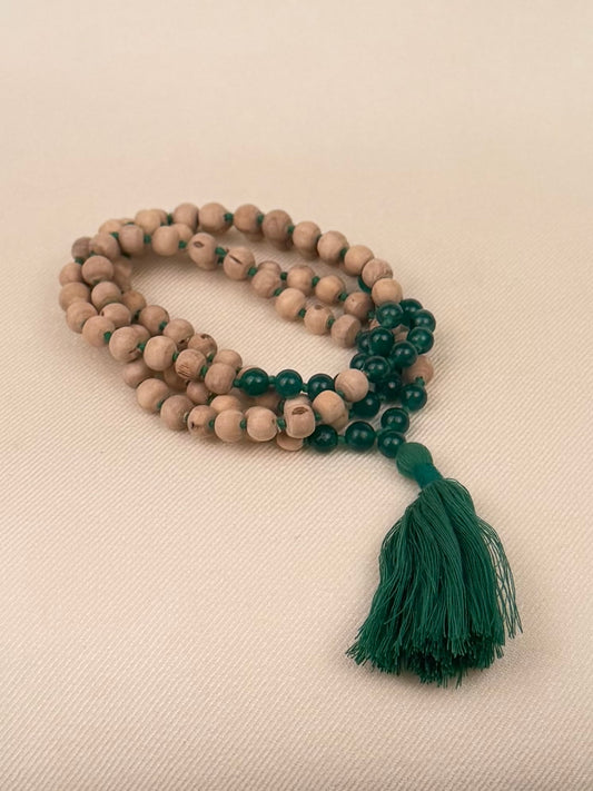 Tulasi and Gemstone Japa Mala — 108 Beads