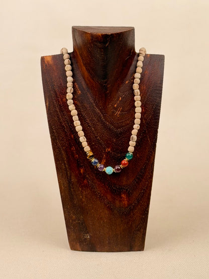 Tulasi Necklace with Coloured Beads