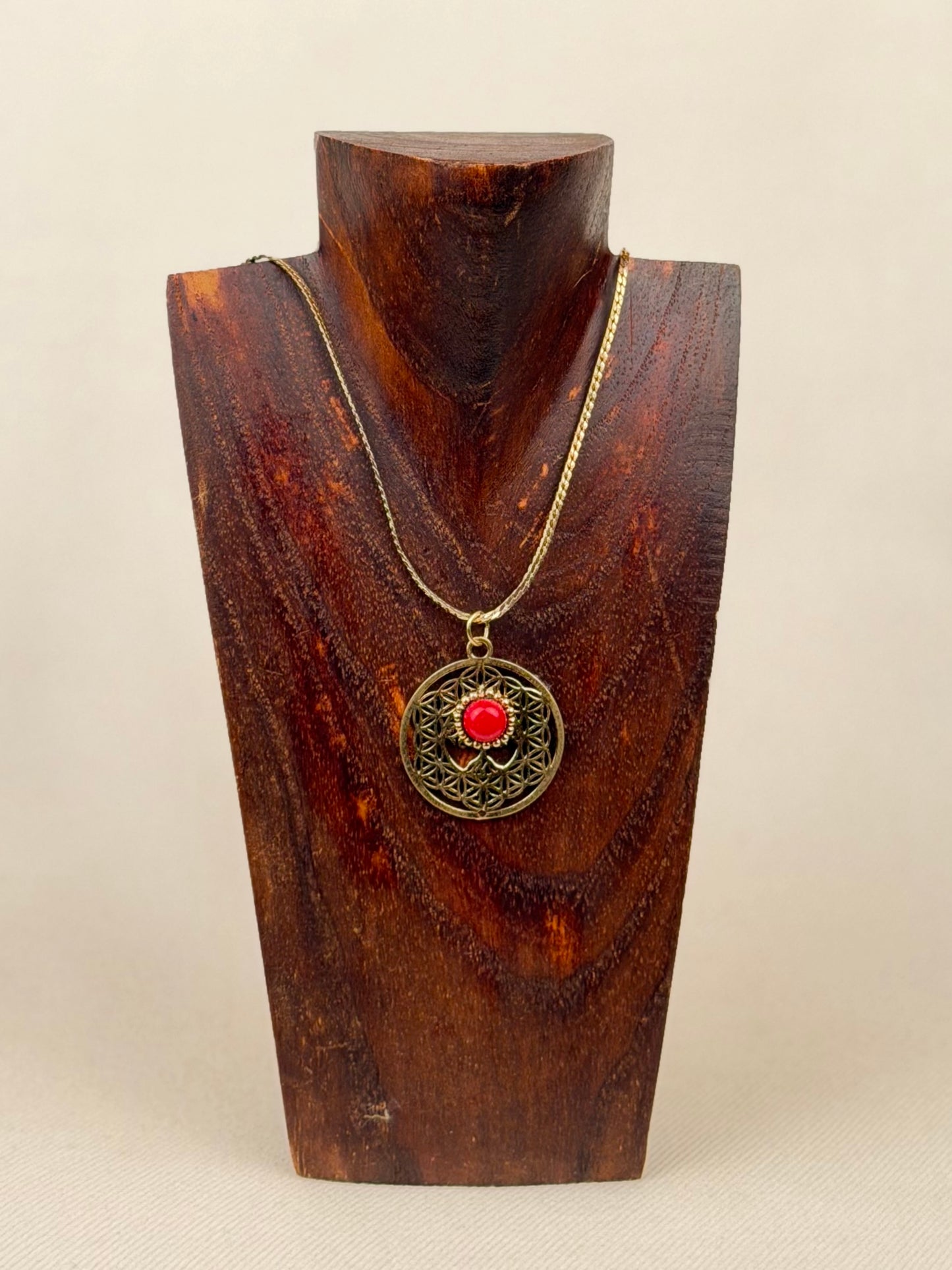 Gold Mandala Pendant Necklace