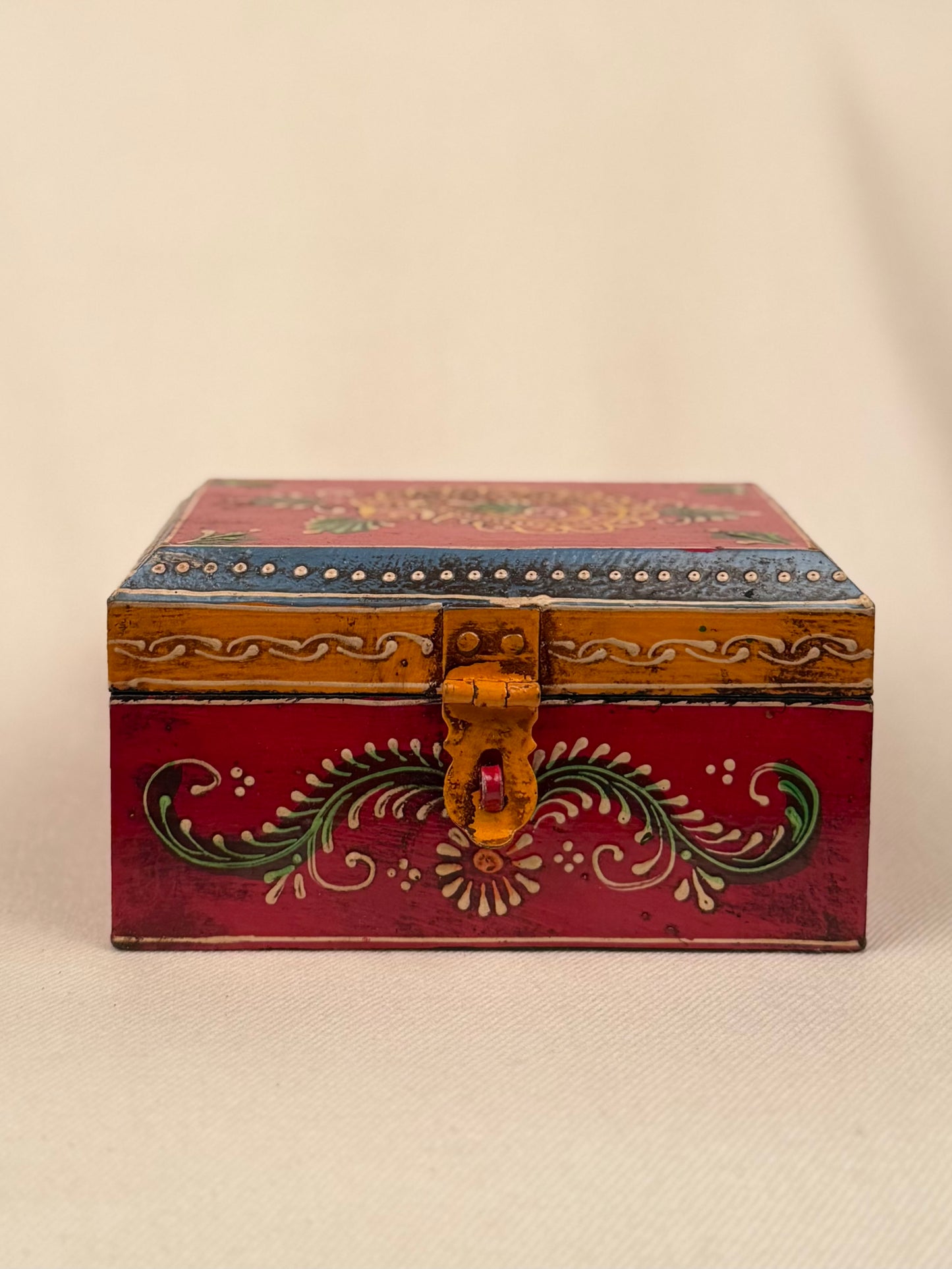 Hand-Painted Wooden Keepsake Box
