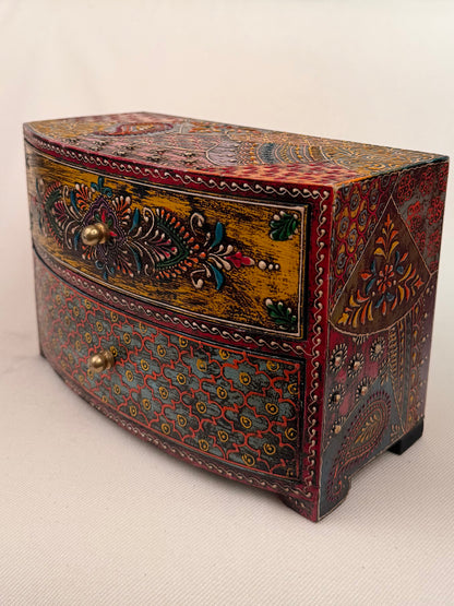 Hand-Painted Wooden Jewellery Chest