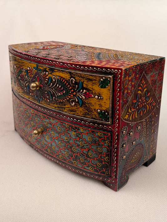 Hand-Painted Wooden Jewellery Chest
