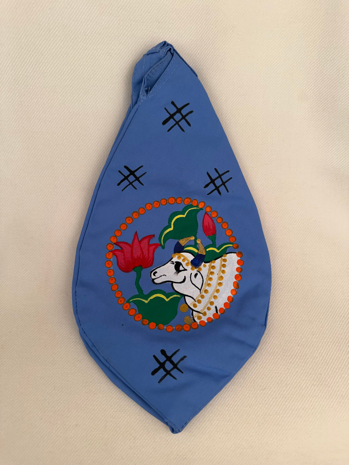 Hand Painted Japa Bead Bag