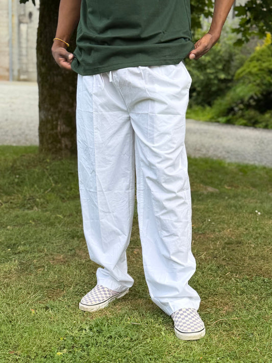 Men's White Flowy Pants