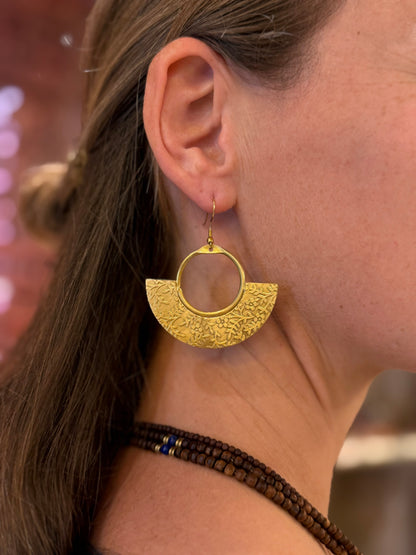 Fan-Shaped Hook Earrings