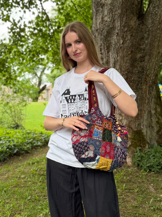 Round Patchwork Shoulder Bag
