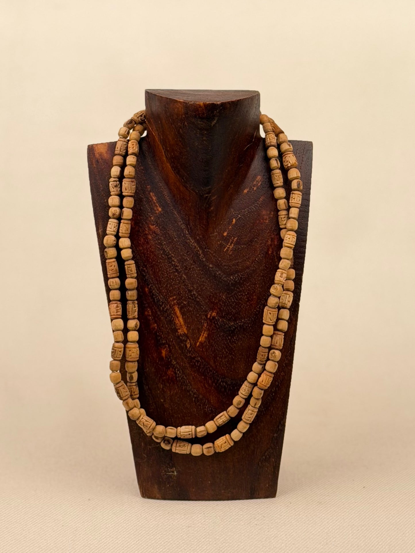 Carved Tulasi Necklace — Sri Radhe