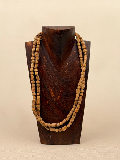 Carved Tulasi Necklace — Sri Radhe