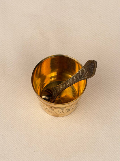 Brass Achamana Cup and Spoon Set