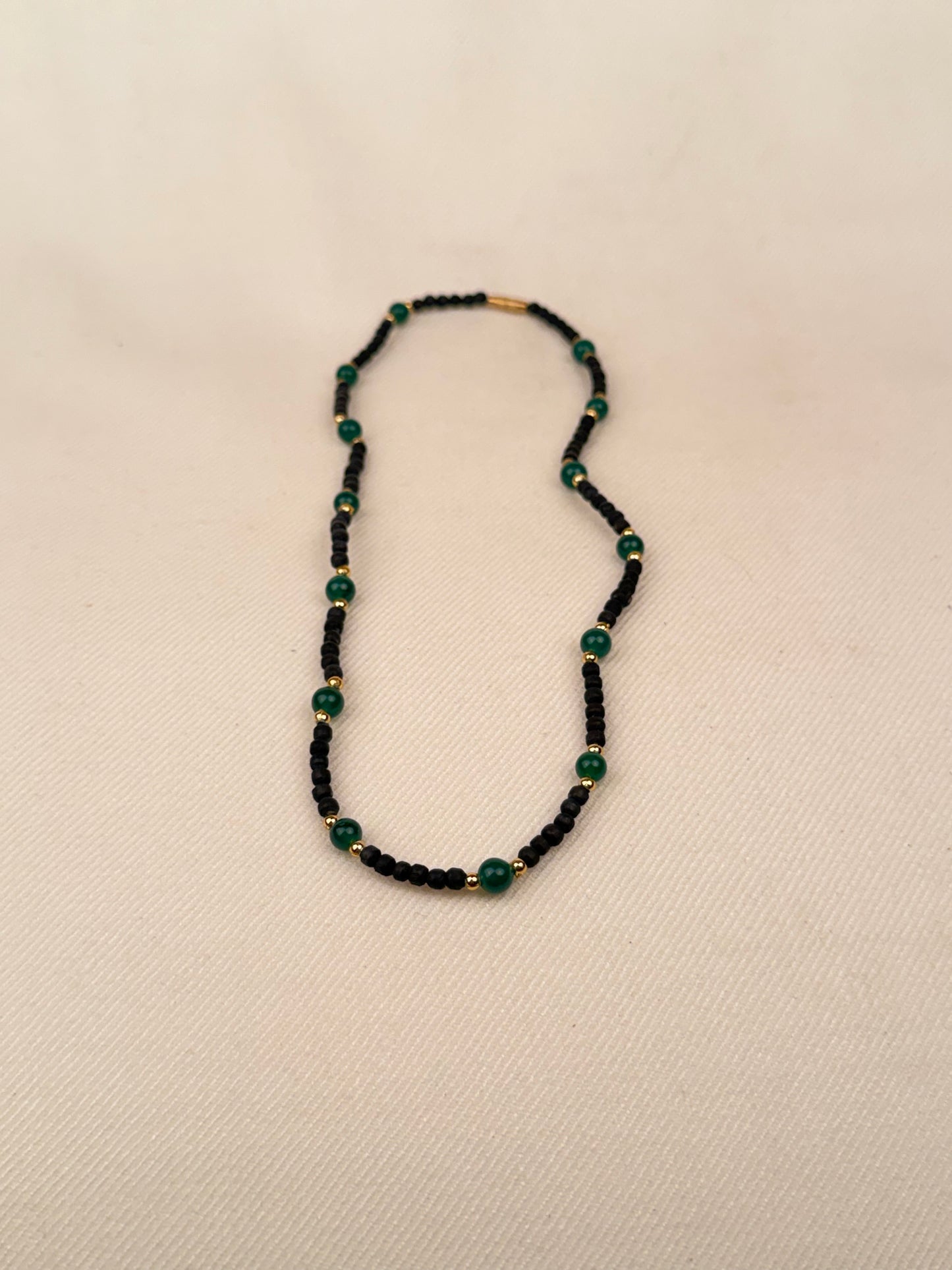 Black Tulasi Necklace with Coloured Beads