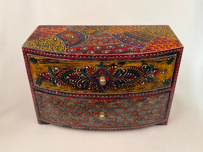 Hand-Painted Wooden Jewellery Chest