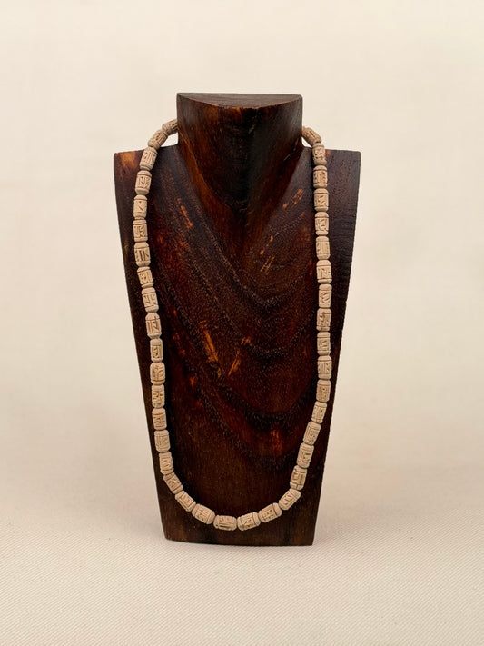 Carved Tulasi Necklace — Sri Radhe