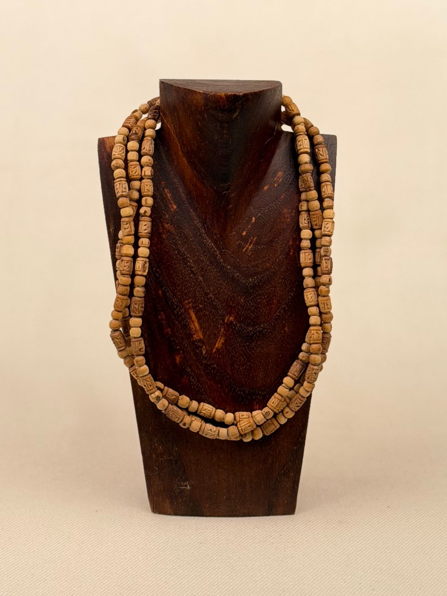 Carved Tulasi Necklace — Sri Radhe