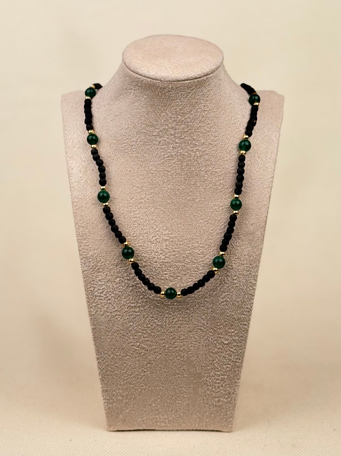 Black Tulasi Necklace with Coloured Beads