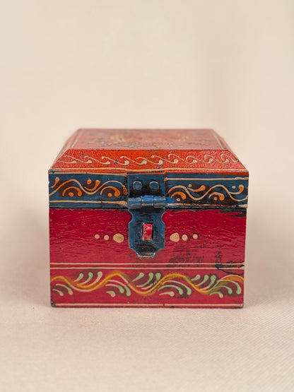 Hand-Painted Square Wooden Box