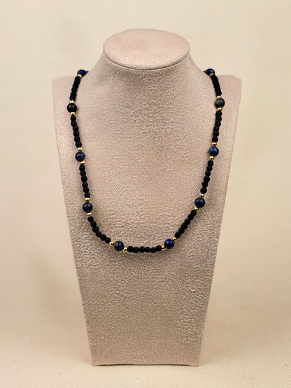 Black Tulasi Necklace with Coloured Beads