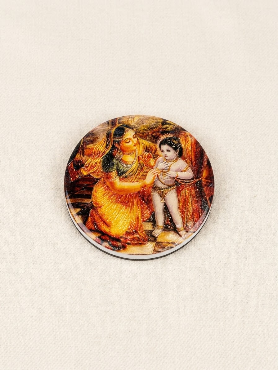 Yashoda and Krishna Round Magnet Big