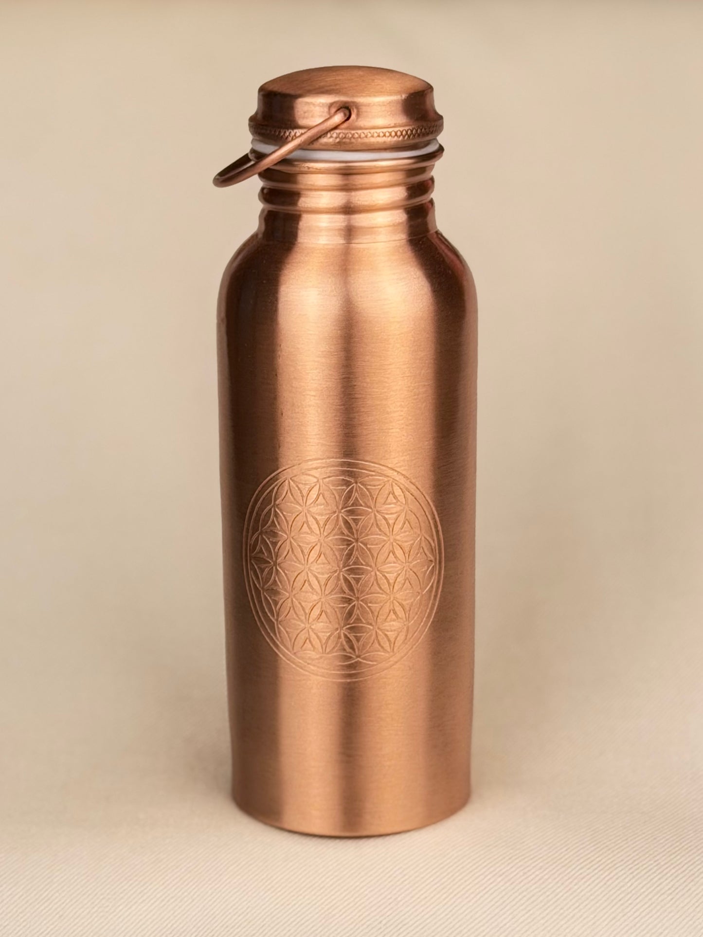 Copper Water Bottle with Flower of Life