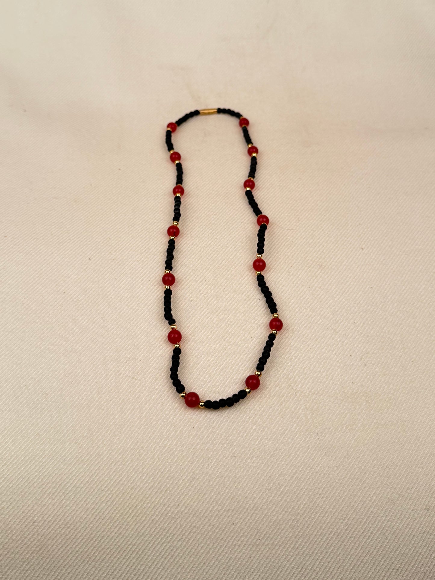 Black Tulasi Necklace with Coloured Beads