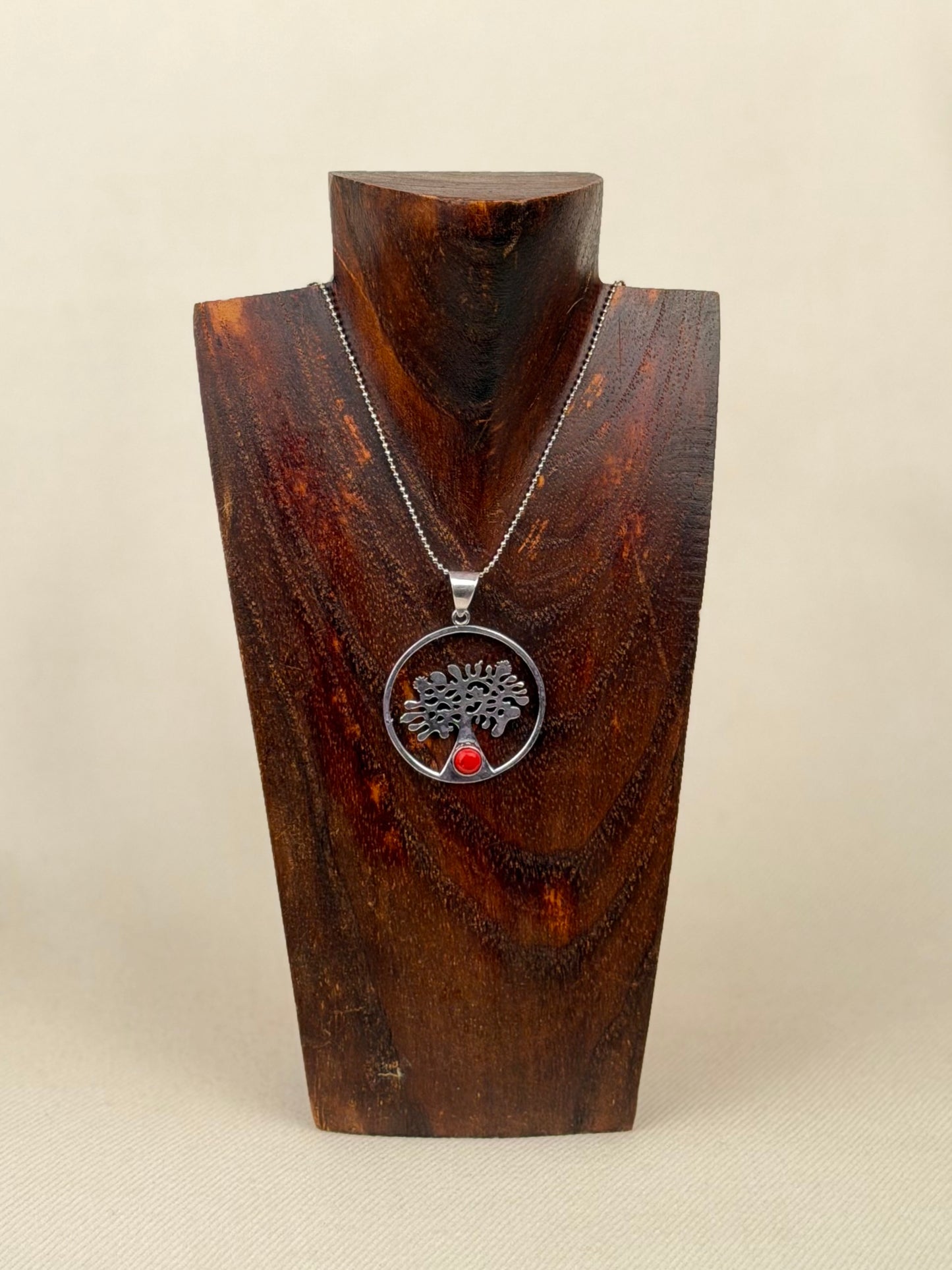Silver Precious Stone Pendant Necklace