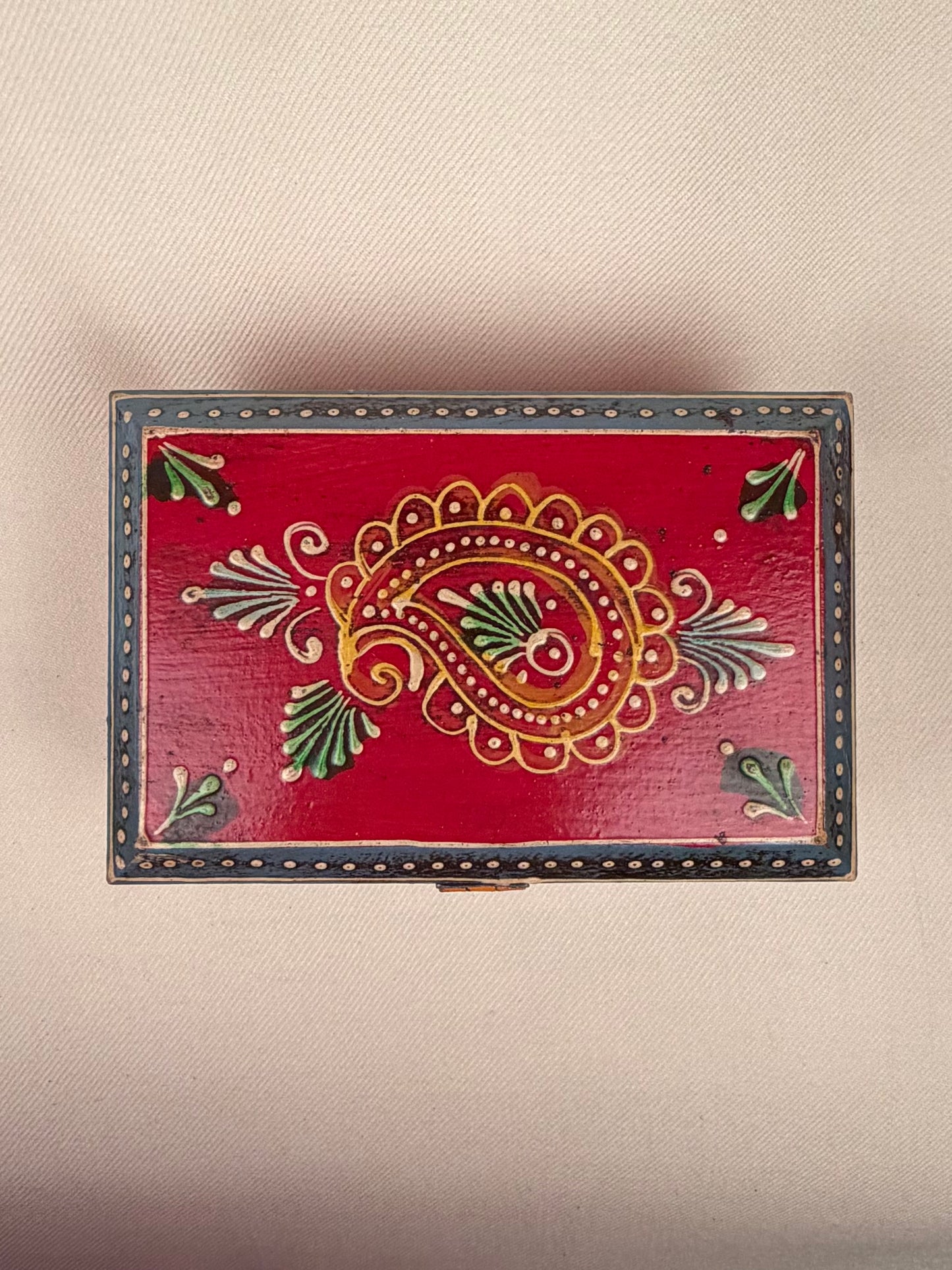 Hand-Painted Wooden Keepsake Box