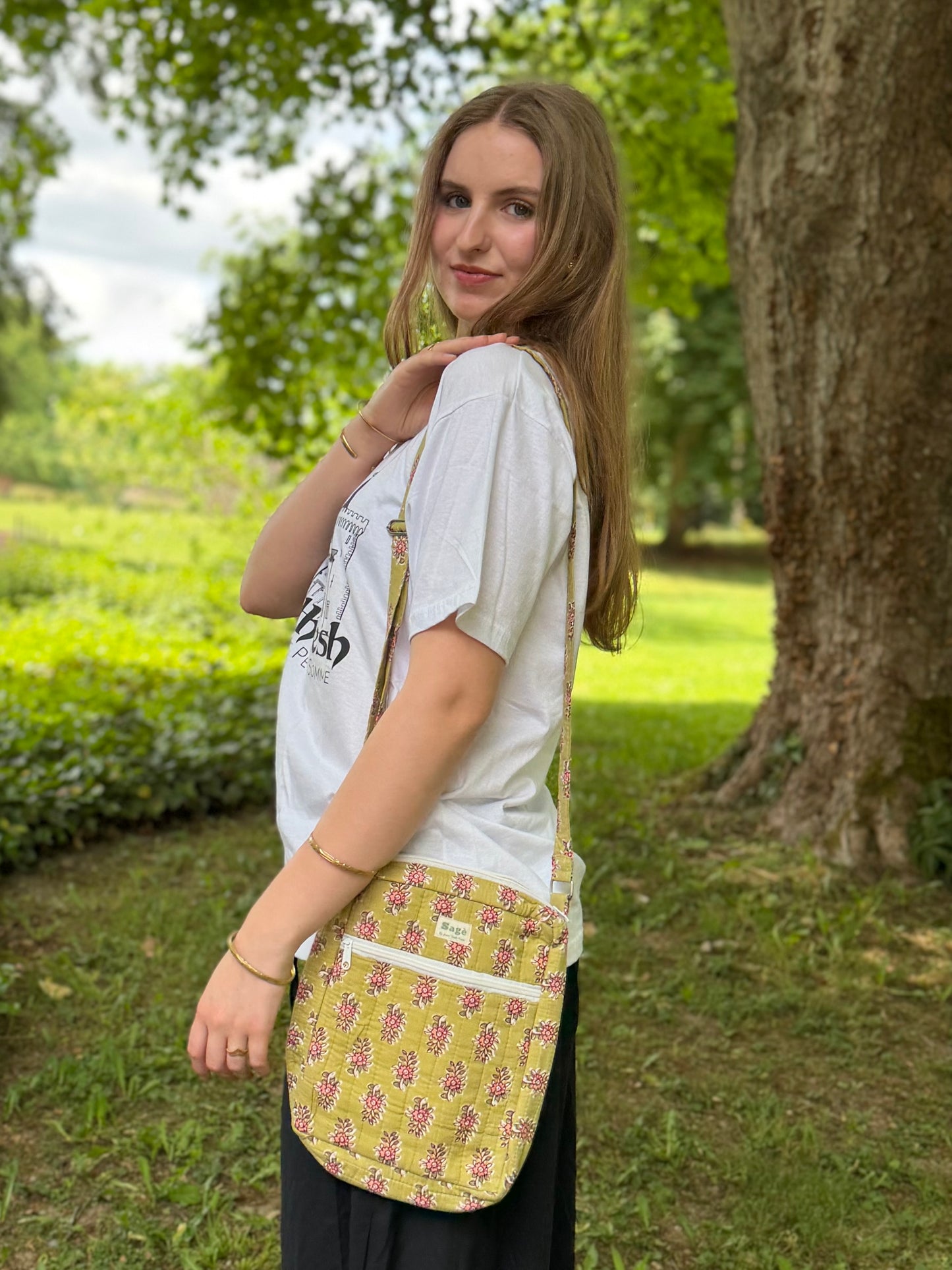 Block-Print Cotton Tote Bag