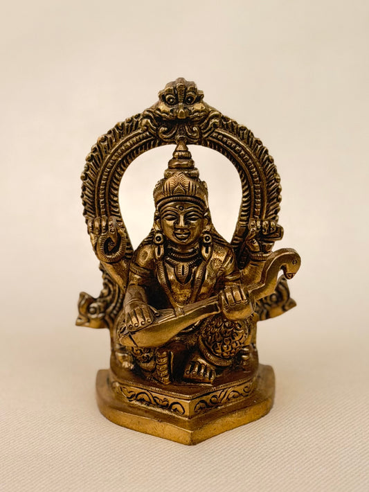 Metal Saraswati Statue