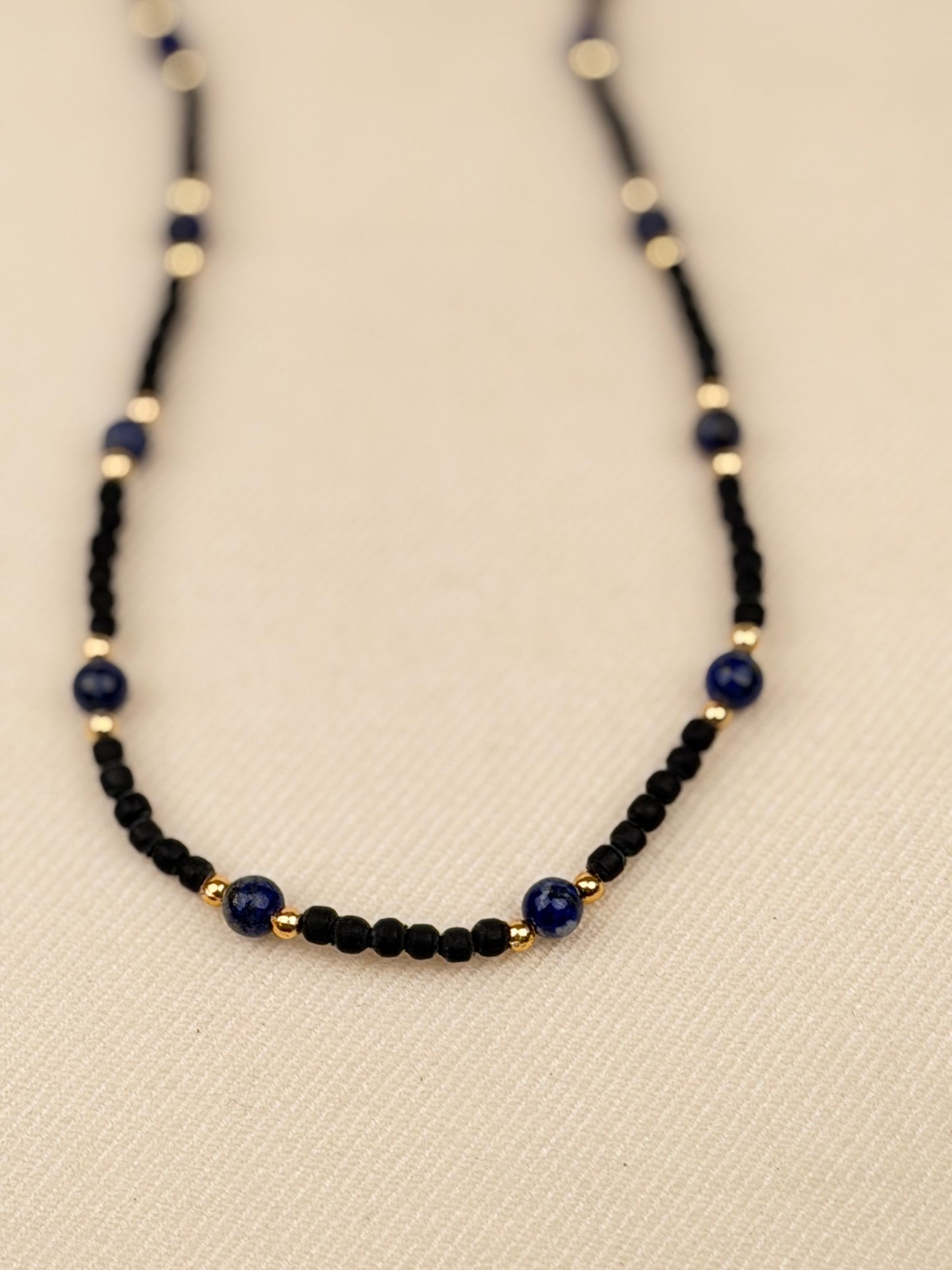 Black Tulasi Necklace with Coloured Beads