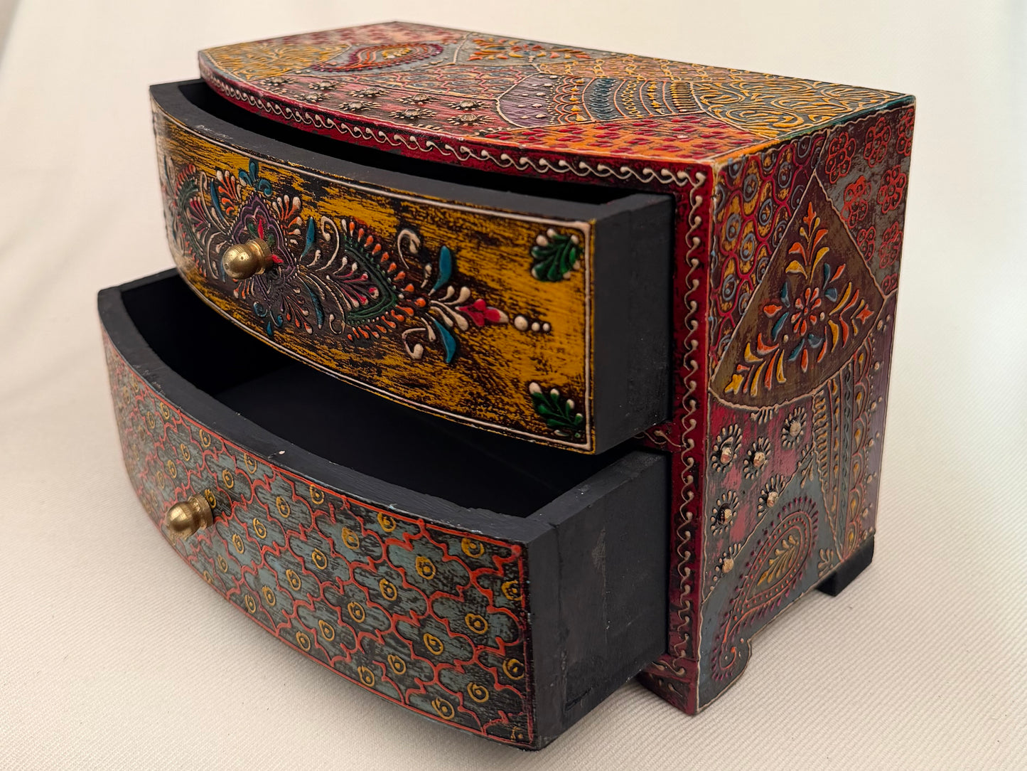 Hand-Painted Wooden Jewellery Chest