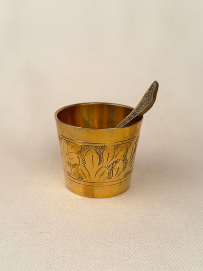 Brass Achamana Cup and Spoon Set