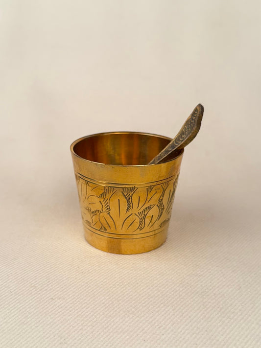 Brass Achamana Cup and Spoon Set