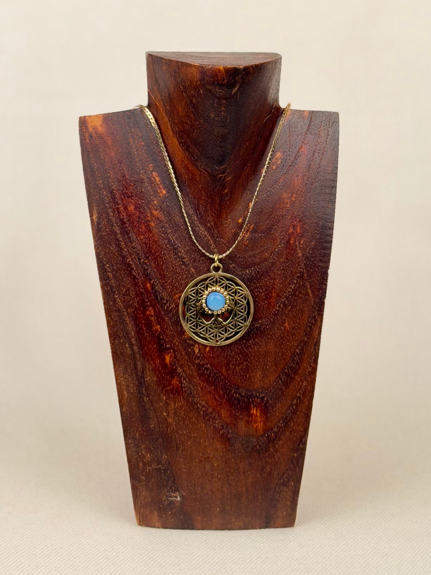 Gold Mandala Pendant Necklace