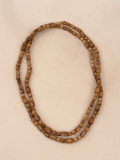 Carved Tulasi Necklace — Sri Radhe
